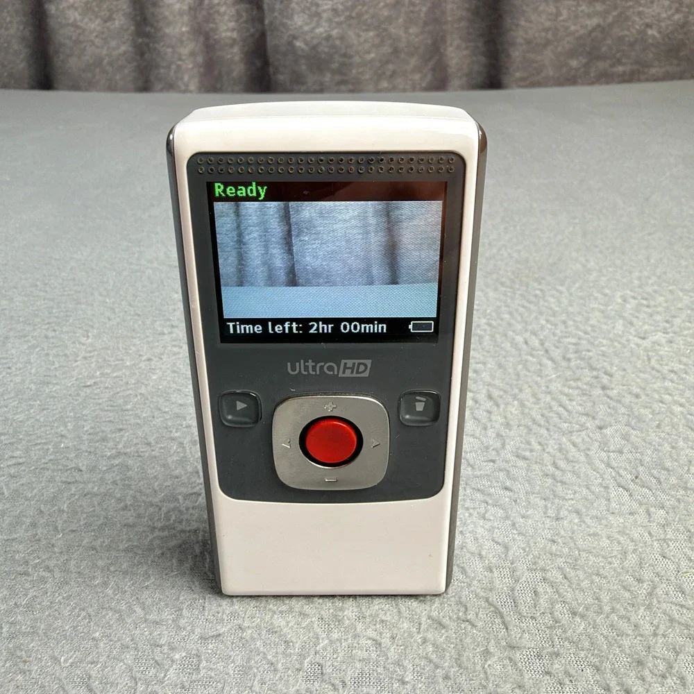 Flip Video Ultra HD Camcorder White Chrome Digital Camera U2120W For Parts